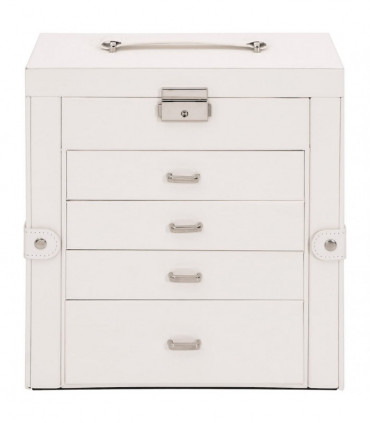 vidaXL Jewellery Box 5-Layer with Mirror Lockable White