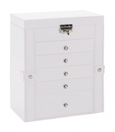 vidaXL Jewellery Box 6-Layer with Mirror Lockable White