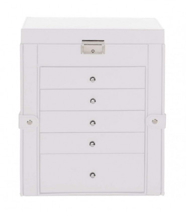 vidaXL Jewellery Box 6-Layer with Mirror Lockable White