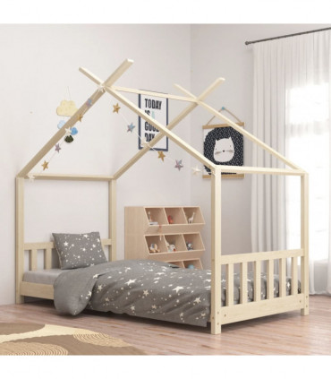 vidaXL Kids Bed Frame Solid Pine Wood 70x140 cm