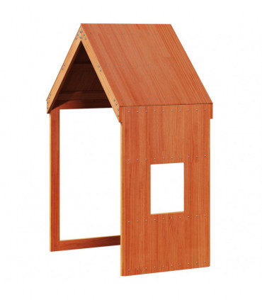 vidaXL Kids' Bed Roof Wax Brown 60x89x134.5 cm Solid Wood Pine