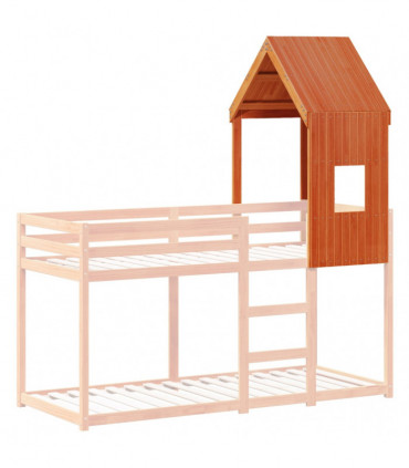 vidaXL Kids' Bed Roof Wax Brown 60x89x134.5 cm Solid Wood Pine