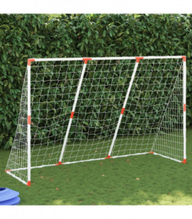 vidaXL Kids' Football Goal with Balls 2-in-1 White 184x64x124 cm
