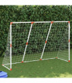 vidaXL Kids' Football Goal with Balls 2-in-1 White 184x64x124 cm