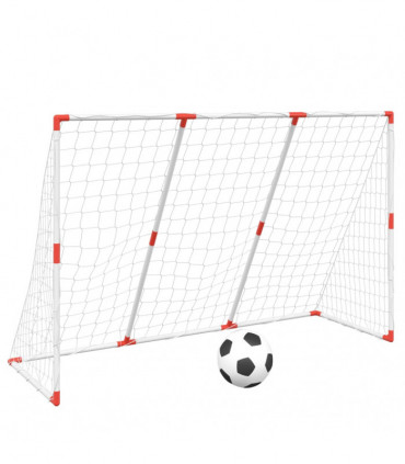 vidaXL Kids' Football Goal with Balls 2-in-1 White 184x64x124 cm