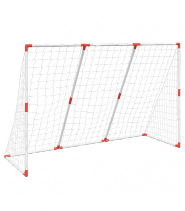 vidaXL Kids' Football Goal with Balls 2-in-1 White 184x64x124 cm