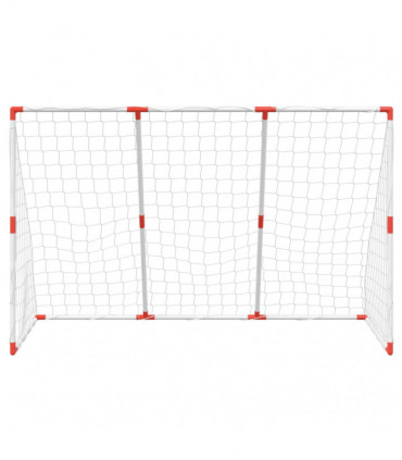 vidaXL Kids' Football Goal with Balls 2-in-1 White 184x64x124 cm