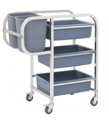 vidaXL Kitchen Cart with Plastic Containers 82x43.5x92 cm