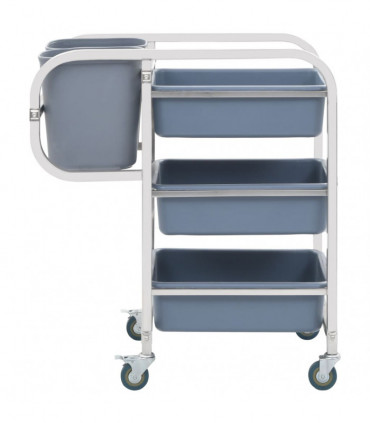 vidaXL Kitchen Cart with Plastic Containers 82x43.5x92 cm