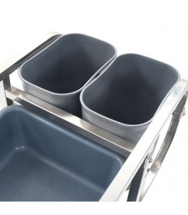 vidaXL Kitchen Cart with Plastic Containers 82x43.5x92 cm