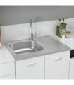 vidaXL Kitchen Sink with Drainer Set Silver 800x600x155 mm Stainless Steel