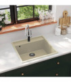 vidaXL Kitchen Sink with Overflow Hole Beige Granite