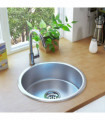 vidaXL Kitchen Sink with Strainer and Trap Stainless Steel