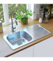 vidaXL Kitchen Sink with Strainer and Trap Stainless Steel