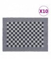 vidaXL Kitchen Towels 10 pcs Blue and White 50x70 cm Cotton