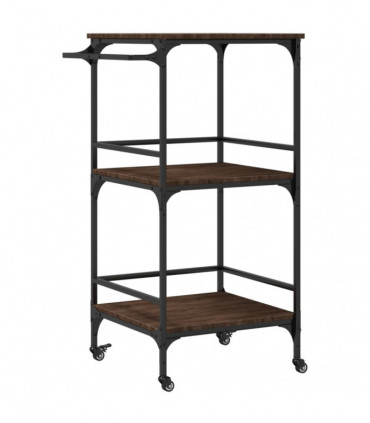 vidaXL Kitchen Trolley Brown Oak 60.5x50x105 cm Engineered Wood