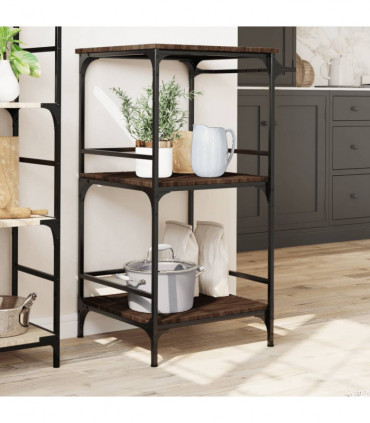 vidaXL Kitchen Trolley Brown Oak 60.5x50x105 cm Engineered Wood