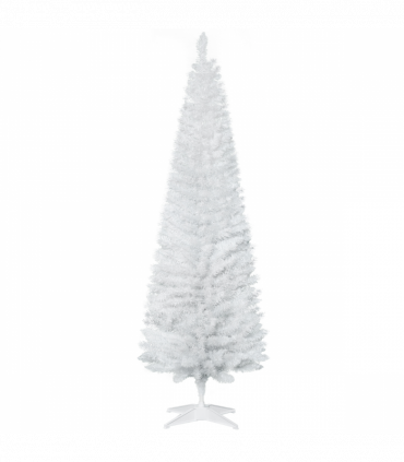 1.8m 6ft Artificial Pine Pencil Slim Christmas Tree with 390 Branch Tips White