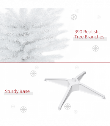 1.8m 6ft Artificial Pine Pencil Slim Christmas Tree with 390 Branch Tips White