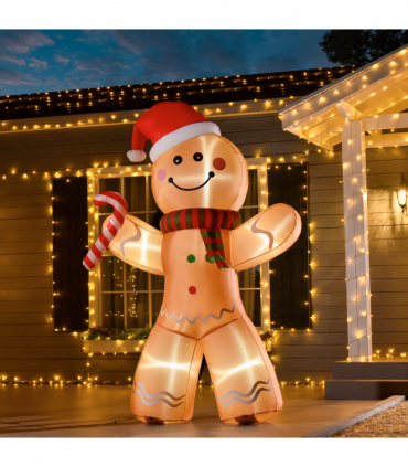 8ft Christmas Inflatable Gingerbread Man Lighted Indoor Outdoor