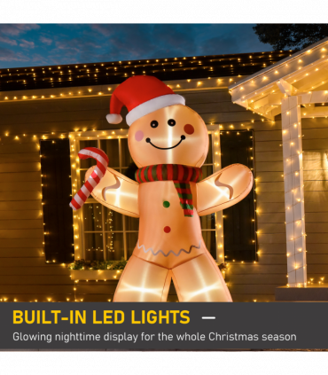8ft Christmas Inflatable Gingerbread Man Lighted Indoor Outdoor
