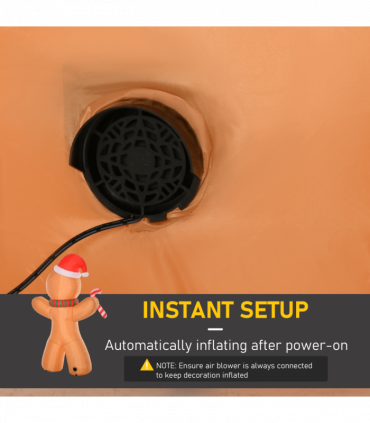 8ft Christmas Inflatable Gingerbread Man Lighted Indoor Outdoor