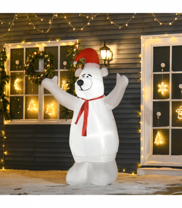 6ft Tall Outdoor Inflatable Bear Airblown Projection Holiday Christmas Lawn