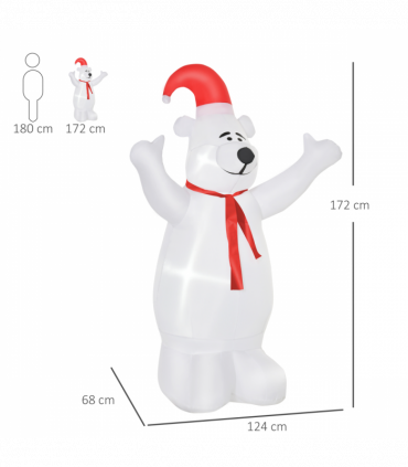 6ft Tall Outdoor Inflatable Bear Airblown Projection Holiday Christmas Lawn