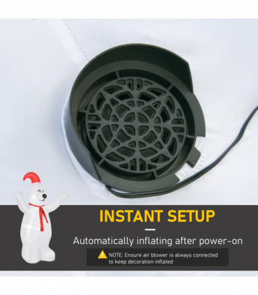 6ft Tall Outdoor Inflatable Bear Airblown Projection Holiday Christmas Lawn