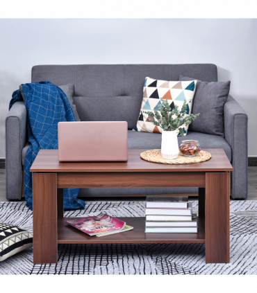 Coffee Table, 50/63H cm-Natural Wood Grain Colour