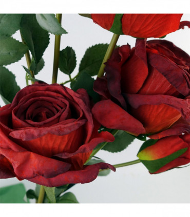 6 x 60cm Red Rose Artificial Flower Sprays - 24 Flowers 18 Buds