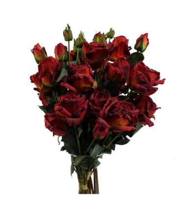 6 x 60cm Red Rose Artificial Flower Sprays - 24 Flowers 18 Buds