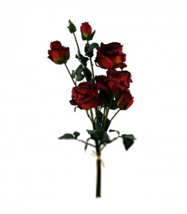 6 x 60cm Red Rose Artificial Flower Sprays - 24 Flowers 18 Buds