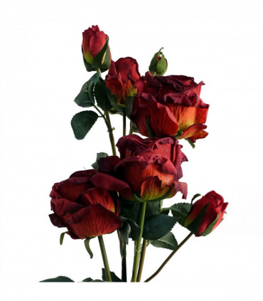 6 x 60cm Red Rose Artificial Flower Sprays - 24 Flowers 18 Buds