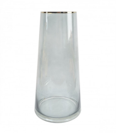 60cm Yellow Rose Artificial Flowers Glass Vase