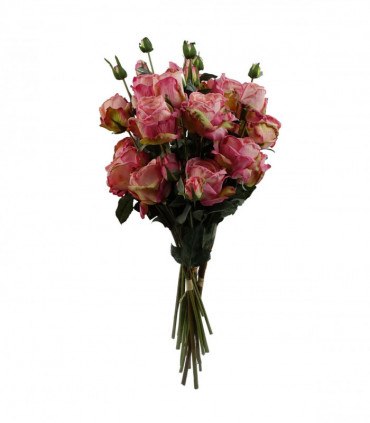 6 x 60cm Pink Rose Artificial Flower Sprays - 24 Flowers 18 Buds