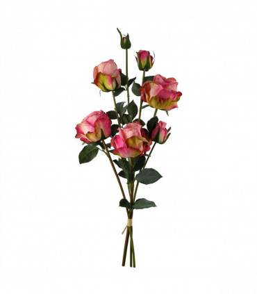 6 x 60cm Pink Rose Artificial Flower Sprays - 24 Flowers 18 Buds