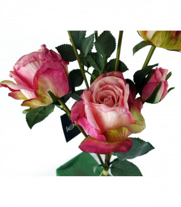 6 x 60cm Pink Rose Artificial Flower Sprays - 24 Flowers 18 Buds