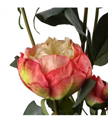 6 x 55cm Pink Peony Artificial Flower Stems - 24 flowers 18 buds