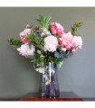 65cm Mixed Peonies Glass Vase