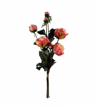 70cm Pink Peony Arrangement Glass Vase