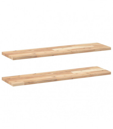 vidaXL Floating Shelves 2 pcs 80x20x2 cm Untreated Solid Wood Acacia