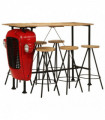 vidaXL 7 Piece Bar Set Solid Wood Mango