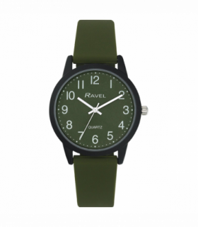 Ravel Mens Sports Green Dial Silicone Watch R1814.11