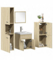 vidaXL 5 Piece Bathroom Furniture Set Sonoma Oak Engineered Wood