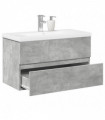 vidaXL 2 Piece Bathroom Furniture Set Concrete Grey Engineered Wood