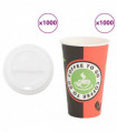 vidaXL Paper Coffee Cups with Lids 1000 pcs 16oz 400ml
