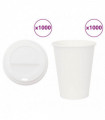 vidaXL Paper Coffee Cups with Lids 1000 pcs 12oz 300ml
