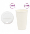 vidaXL Paper Coffee Cups with Lids 1000 pcs 16oz 400ml