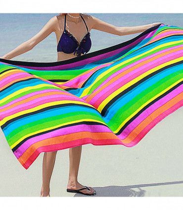 Striped Extra Large Microfibre Lightweight Beach Towel Quick Dry Travel Towel